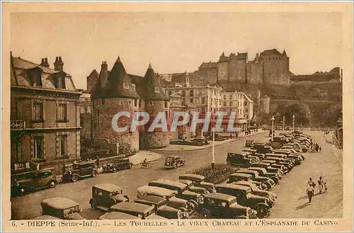 Cartes postales Dieppe Seine Inf Les Tourelles Le Vieux Chateau et l'Esplanade du Casino