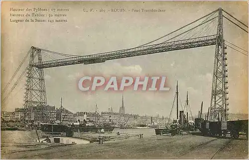 Cartes postales Rouen Pont Transbordeur Bateaux