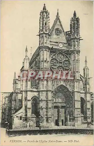 Cartes postales Vernon Facade de l'Eglise Notre Dame