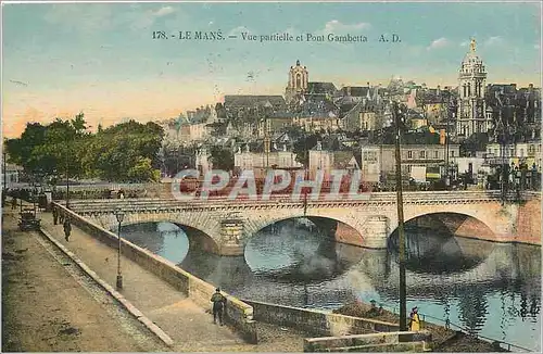 Ansichtskarte AK Le Mans Vue partielle et Pont Gambetta