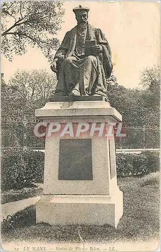 Cartes postales Le mans La statue de Peirre Belon LL