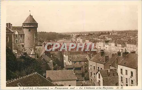 Ansichtskarte AK Laval Mayenne Panorama sud le Chateau et la Mayenne AB Byrrh