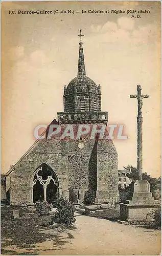 Cartes postales Perros Guires C du N le calvaire et l'Eglise XII e siecle