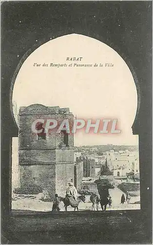 Ansichtskarte AK Rabat Vue de Remparts et panoraa de la Ville Ane mule