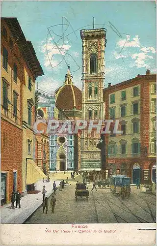 Cartes postales Firenze Via del Pecori Campanile di giotta