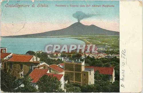 Cartes postales Castellammare di Stabia panorama e vesuvio visto dll Albergo Margherita