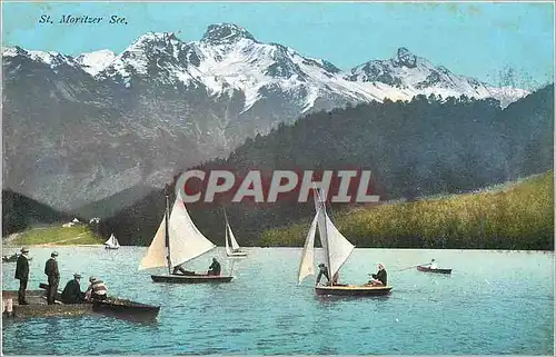Cartes postales St Morittzer See Bateaux