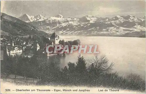 Ansichtskarte AK Oberhofen am Thunersee Eiger Munch und Jungfrau