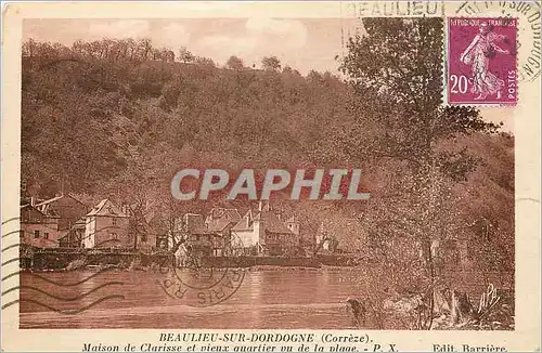 Ansichtskarte AK Beaulieu sur dorogne Correze maiso de Clarisse et vieux quartier vu de la plage PX