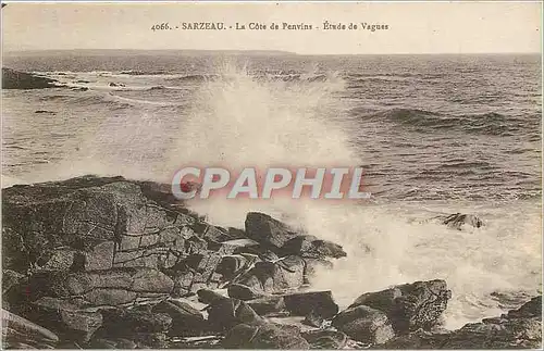 Cartes postales Sarzeau la Cote de Penvins Etudes de Vagues