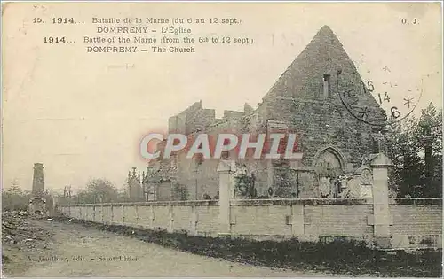 Cartes postales 1914 bataille de l Marne du 8 au 12 sept Dompremy l'Eglise