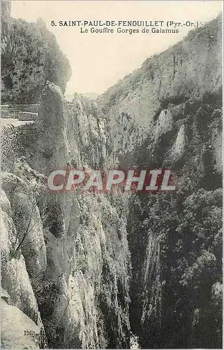 Cartes postales Saint Paul de Fenouillet Pyr Or Le gouffre Gorges de Galamus