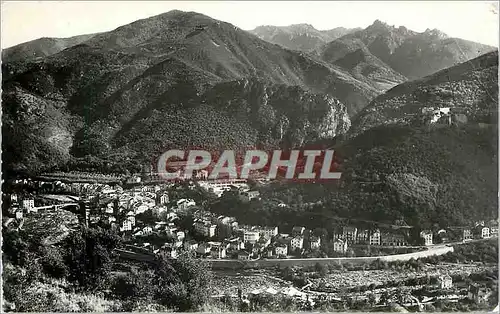 Ansichtskarte AK Amelie les bainsPO Vue generale Entr�e des Gorges Le Fort Au fond frontiere Espagnole