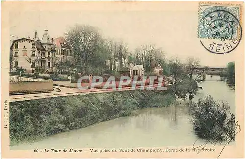 Ansichtskarte AK Le tour de marne vue prise du pont de Chapigny berge de la rive grotte