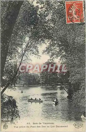 Cartes postales Bois de Vincennesvue prise du pont des iles au lc daumesnil