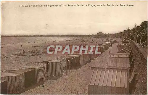 Cartes postales La baule sur mer Loire ensemble de la plage vers la pointe de Penchateau