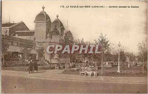 Cartes postales La baule sur mer Loire jardin devant le casino