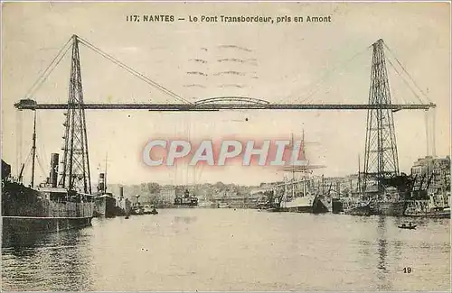 Cartes postales Nantes le Quai de la Fosse et la ville pris du transbordeur Bateaux
