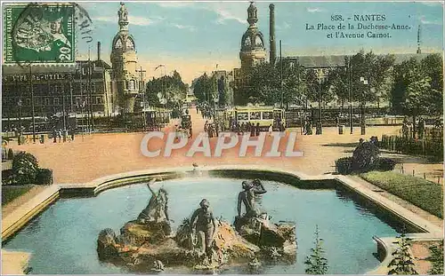 Cartes postales nantes la place de la Duchesse Anne Et l'avenue Carnot