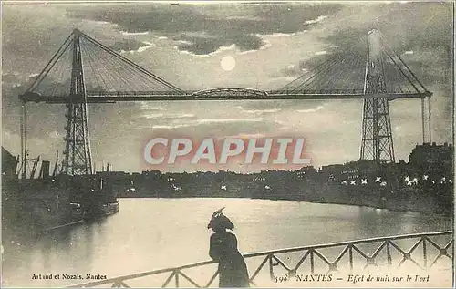 Cartes postales Nantes Effet de nuit sur le Port