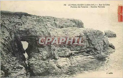 Cartes postales Le Pouliguen-Loire Inf Sur la cote pointe de Falaise Roche Percee
