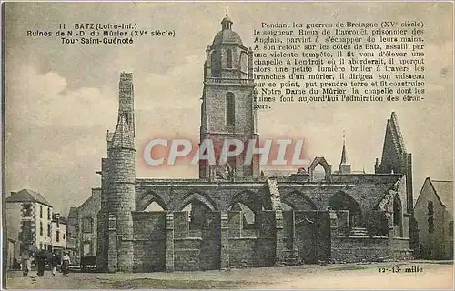 Cartes postales Batz Loire inf Ruines de ND du Murier XV e siecle Tour Saint Guenote