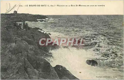 Cartes postales Le bourg ded Batz L Inf Rochers de la Bae St mathieu un jour de Tempete
