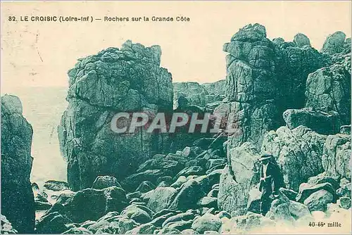 Cartes postales Le croisic loire inf Rochers sur la Grande Cote