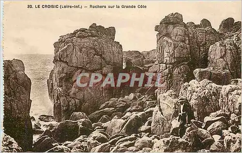 Cartes postales Le croisic loire inf Rochers sur la Grande cote