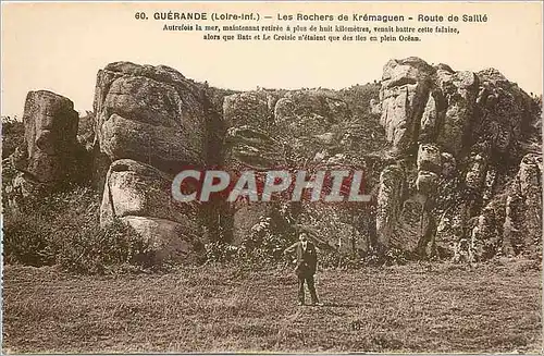 Ansichtskarte AK Guerande Loire Inf Les Rochers de Kremaguen Route de Saille