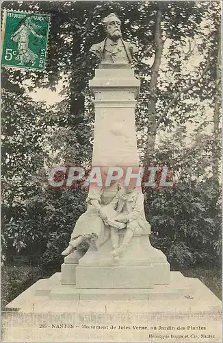 Cartes postales Nantes Monument de Jules Verne au jardin des Plantes
