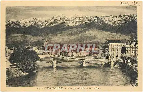 Cartes postales Grenoble vue generale et e Alpes