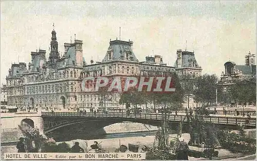 Cartes postales Paris l'Hotel de ville par le bon Marche