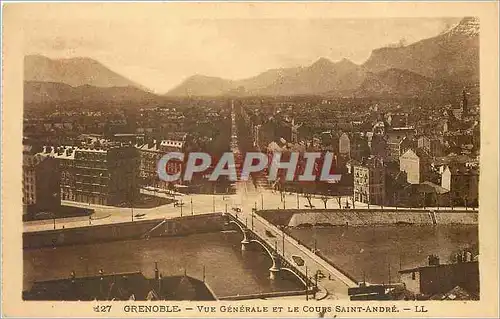 Cartes postales Grenoble Vue generale et le Cours saint Andre LL