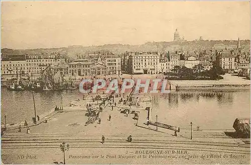 Cartes postales Boulogne-sur-Mer panorama sur le Pont Marguet et la poissenerie vue de l'hotel du Louvre
