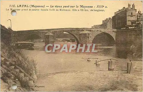 Cartes postales Laval Mayenne le vieux pont sur la mayenne XIIIes