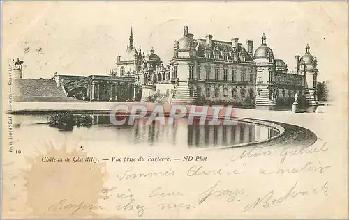 Cartes postales Chateau de Chantilly vue prise du Parterre