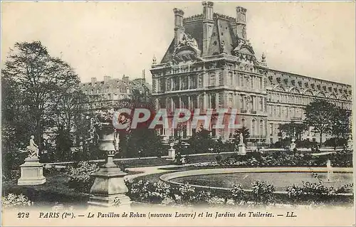 Cartes postales Paris 1er le pavillon de Rohan nouveau Louvre et les jardins des Tuileries LL