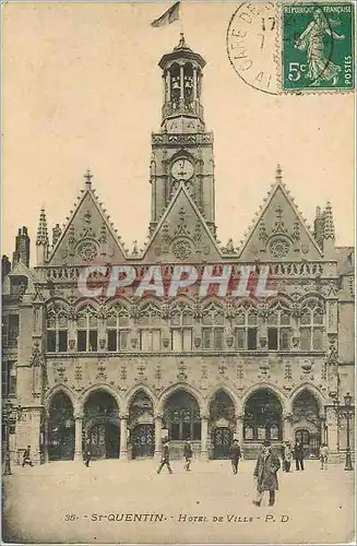 Cartes postales St Quentin Hotel de ville PD