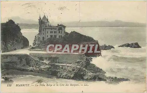 Cartes postales Biarritz Villa Belza et la cote des Basques LL