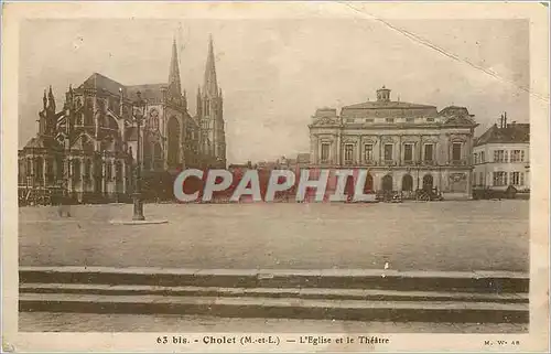 Cartes postales Bis Cholet MetL  L'Eglise et le Theatre