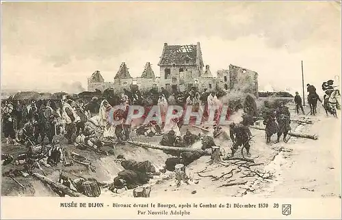 Cartes postales Musee de dijona Bivonac deban le Bourget pres le Combat du 21 decembre 1870