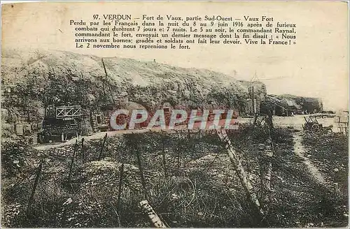 Cartes postales verdun fort de vaux partie sud Ouest