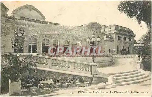 Cartes postales Vichy le csino la Veranda et le theatre LL