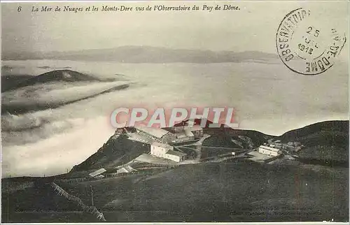 Ansichtskarte AK La mer de Nuages et les Monts Dore vus de l'observatoire du Puy de Dome