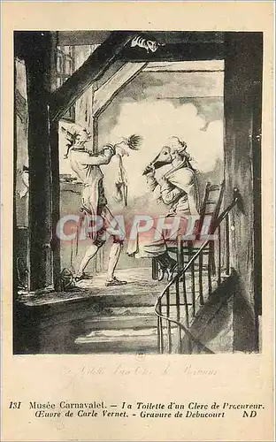 Cartes postales Musee Carnvalet La Tuilerie d'un clerc de Procureur oeuvre de Carle Vernet Gravure de Debucourt