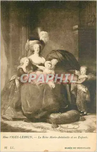 Cartes postales Mme Vigee lebrun la Reine marie Antoinette et ses Enfants Musee de Versailles
