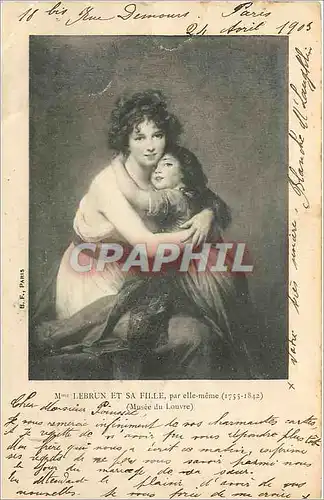 Cartes postales Mme Lebrun et sa fille par elle meme 1755 1812 Musee de louvre