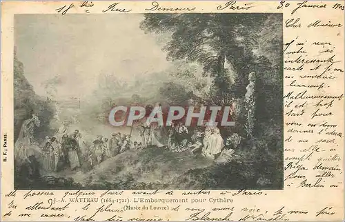 Cartes postales JA Watteau 1684 1721 l'embarquement pour Cythere