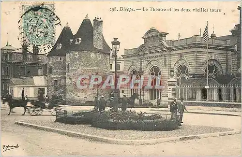 Ansichtskarte AK Dieppe le theatre et les deux vieilles tours